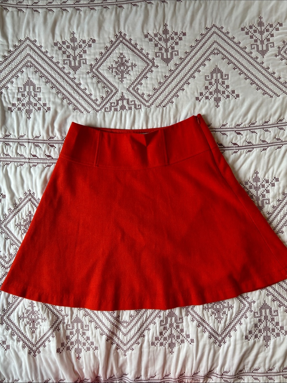 Boden Vibrant Orange Wool A-Line Skirt